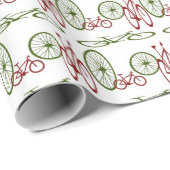 クリスマスの自転車および車輪 ラッピングペーパー (ロールコーナー)