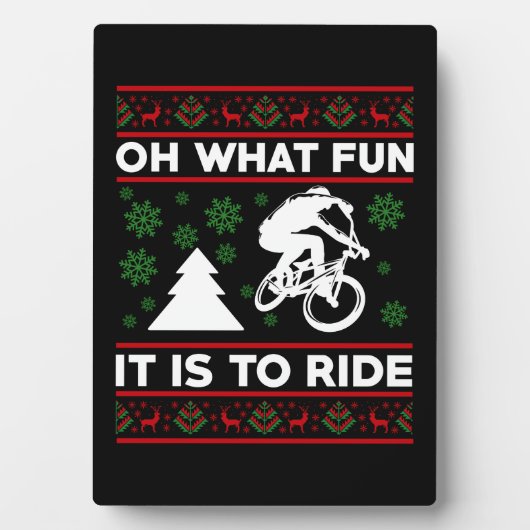 クリスマスの自転車に乗る楽しさ フォトプラーク (正面)