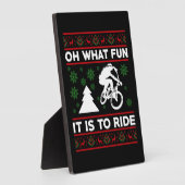 クリスマスの自転車に乗る楽しさ フォトプラーク (側面)