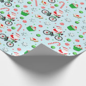 クリスマスの自転車乗り ラッピングペーパー (角)