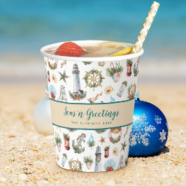 クリスマスの航海の挨拶 ペーパーカップ(名入れ可能) 紙コップ