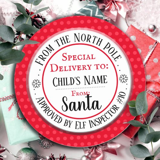 クリスマスの良い子リスト 公式カスタムネーム ラウンドシール