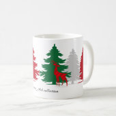 クリスマスの色あふれる木々 コーヒーマグカップ (正面右)