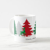 クリスマスの色あふれる木々 コーヒーマグカップ (正面左)