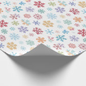 クリスマスの色とりどりの雪の結晶のパッケージ ラッピングペーパー (角)