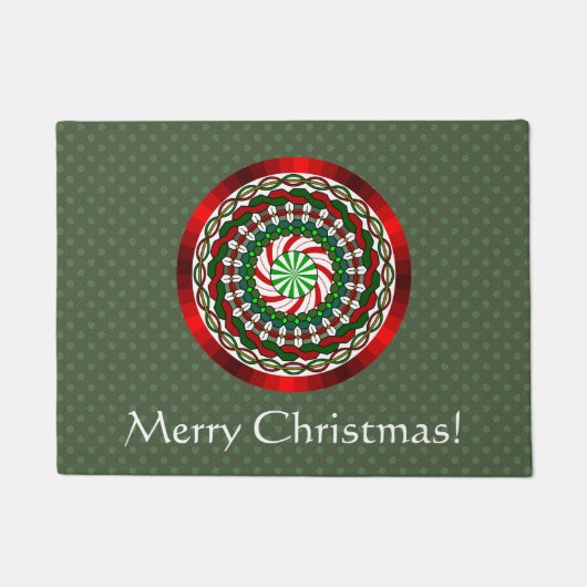 クリスマスの色のドアマット ドアマット (正面)