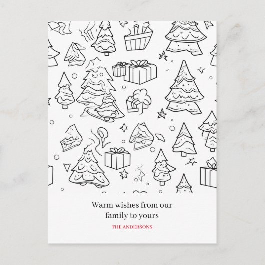 クリスマスの色の輪郭 シーズンポストカード (正面)