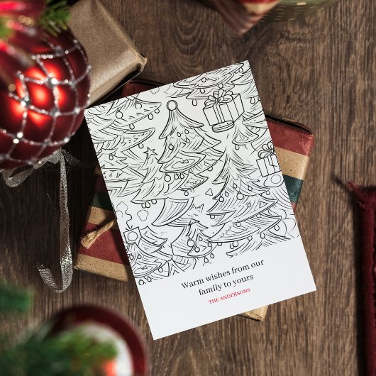 クリスマスの色の輪郭 シーズンポストカード