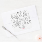 クリスマスの色の輪郭 スクエアシール (封筒)