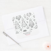 クリスマスの色の輪郭 スクエアシール (封筒)