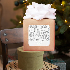 クリスマスの色の輪郭 スクエアシール