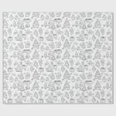 クリスマスの色の輪郭 ラッピングペーパー (フラット)