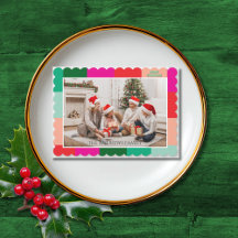 クリスマスの色ブロック 写真 ホリデーカード