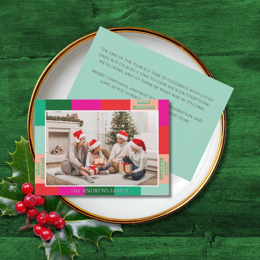 クリスマスの色ブロック 写真 ホリデーカード