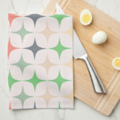 クリスマスの色モダンに輝く世紀中頃の星 キッチンタオル (四つ折り)