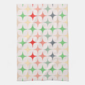 クリスマスの色モダンに輝く世紀中頃の星 キッチンタオル (縦)