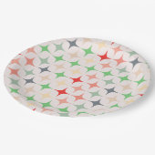 クリスマスの色モダンに輝く世紀中頃の星 ペーパープレート (アングル)