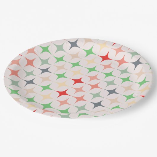 クリスマスの色モダンに輝く世紀中頃の星 ペーパープレート (アングル)