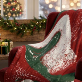 クリスマスの色 リキッドマーブル柄のクリスマスデザイン スローブランケット