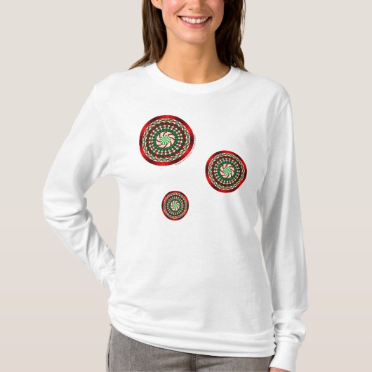 クリスマスの色 レディースライトシャツ Tシャツ (正面)