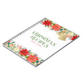 クリスマスの花とポインセチアのボランドタイポグラフィ ノートブック (左側)