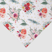 クリスマスの花と常緑樹のパターン 薄葉紙 (詳細)