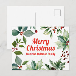 クリスマスの花と緑 シーズンポストカード