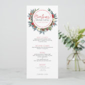 クリスマスの花と鹿の角のリース 招待状 (スタンド正面)