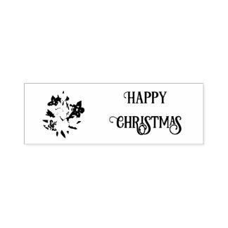 クリスマスの花のゴムスタンプ セルフインキングスタンプ