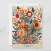 クリスマスの花のフォークアート 深い森の緑のホリデー シーズンカード (正面)