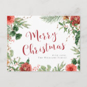 クリスマスの花のホリデーポストカード ポストカード (正面)