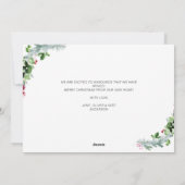 クリスマスの花のホリデームービングアナウンス シーズンカード (裏面)