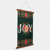 クリスマスの花のボーダー JOY 吊り下げ型タペストリー (傾斜あり)