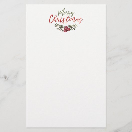 クリスマスの花のリース|の静止したページ 便箋 (正面)