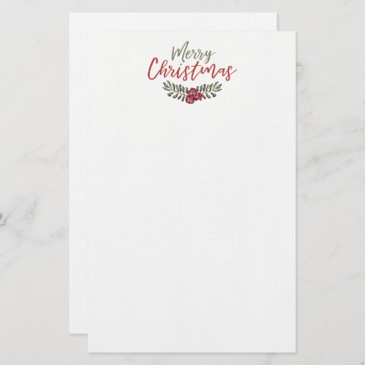 クリスマスの花のリース|の静止したページ 便箋 (正面/裏面)