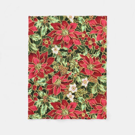 クリスマスの花の休日のフリースブランケット フリースブランケット (正面)