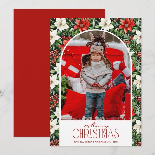クリスマスの花の写真 シーズンカード (正面/裏面)