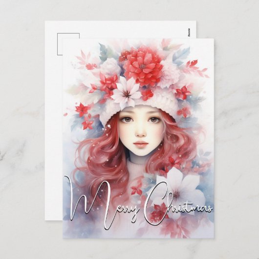 クリスマスの花の妖精 シーズンポストカード (正面/裏面)