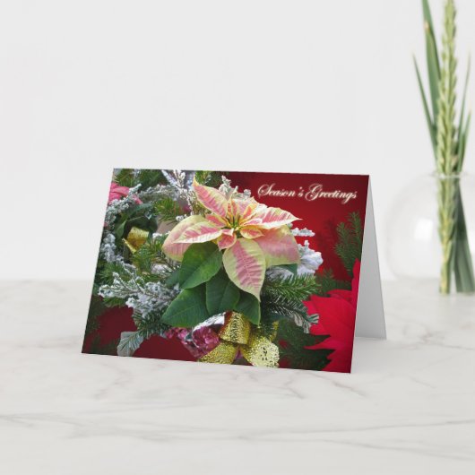 クリスマスの花の季節のグリーティングカード シーズンカード (正面)