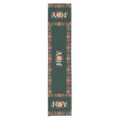 クリスマスの花の縁取りのJOY ショートテーブルランナー (正面)