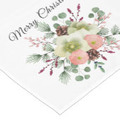 クリスマスの花を飾ったホリデー テーブルランナー (コーナー)