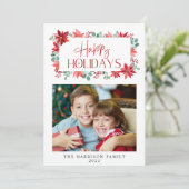 クリスマスの花ユーカリ水彩写真 シーズンカード (スタンド正面)