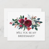 クリスマスの花束は私の花嫁カードになるよ サンキューカード (正面/裏面)