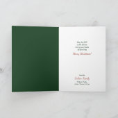 クリスマスの花束を届けるスキーのお子様 カード (内部)