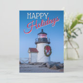 クリスマスの花輪のある灯台 シーズンカード (スタンド正面)