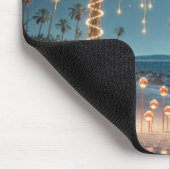 クリスマスの花輪を身に着けたフラインゴ マウスパッド (コーナー)