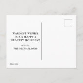 クリスマスの花輪を飾った灯台 シーズンポストカード (裏面)