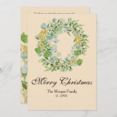 クリスマスの花輪 水彩 シーズンカード (正面/裏面)
