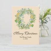 クリスマスの花輪 水彩 シーズンカード (スタンド正面)