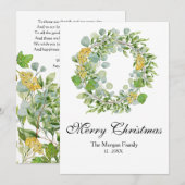 クリスマスの花輪 水彩 シーズンカード (正面/裏面)